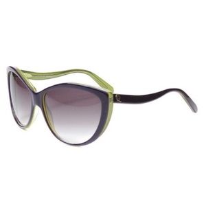 Alexander McQueen Violet/Green Cat Eye Sunglasses